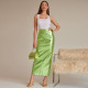 EVE Patchwork Split PU Leather Half Body Skirt GFRT-7662SG