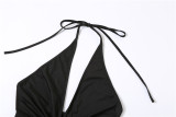 EVE Sleeveless Deep V Neck Backless Mini Dress GZJQ-K23D27048
