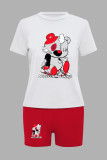 EVE Cartoons Print Short Sleeve Two Piece Shorts Set GDNF-N8008M20