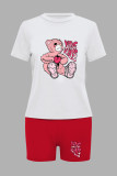 EVE Plus Size Casual Print Short Sleeve Loose 2 Piece Set GDNF-N8008L24
