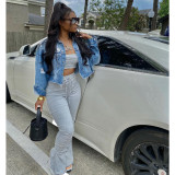 EVE Solid One Shoulder Casual Two Piece Pants Set GFYX-3568