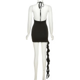 EVE Sleeveless Deep V Neck Backless Mini Dress GZJQ-K23D27048