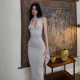 EVE Sleeveless Halter Backless Slim Maxi Dress GZJQ-K23D28789