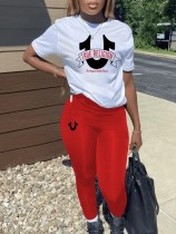 EVE Plus Size Casual Print Short Sleeve Pants 2 Piece Set GDNF-N8000T48