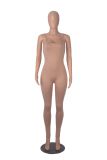 EVE Solid Color Sling Tight Jumpsuit MZ-2858