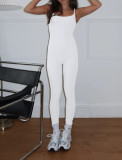 EVE Solid Color Sling Tight Jumpsuit MZ-2858
