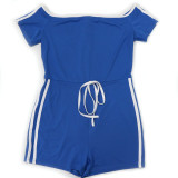EVE Solid Color One Neck Two Piece Shorts Set CYA-901193