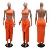 EVE Solid Color Bandage Waist Two Piece Skirts Set CYA-901215