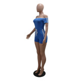 EVE Solid Color One Neck Two Piece Shorts Set CYA-901193