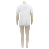 EVE Letter Print Short Sleeve T Shirt SFY-001-1