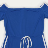 EVE Solid Color One Neck Two Piece Shorts Set CYA-901193