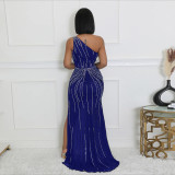 EVE Hot Drill Slash Shoulder High Split Evening Dress CYA-901195