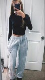 EVE Solid Color Loose Casual Pants OD-8666
