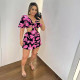 EVE Printed Hollow Out Ruffle Sleeve Romper NY-10786