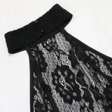 EVE Lace Halter Backless Slim Maxi Dress CYA-901214