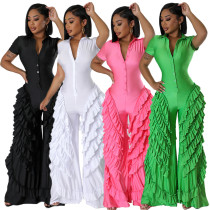 EVE Fashion Short Sleeve Loose Slim Fit Jumpsuit CYA-901199