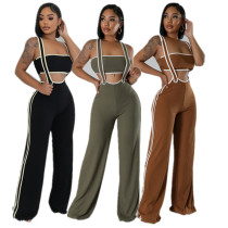 EVE Sexy Wrap Chest Tops And Back Pants Two Piece Set GDIM-2413