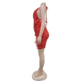 EVE Sexy Sequin Halter Backless Mini Dress BY-6905