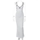 EVE Sexy Sling Tie Up Backless Maxi Dress LJSF-D2C11478W