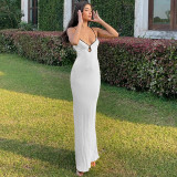 EVE Sexy Sling Tie Up Backless Maxi Dress LJSF-D2C11478W