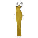 EVE Sexy Sling Tie Up Backless Maxi Dress LJSF-D2C11478W
