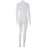 EVE Long Sleeve Zipper Solid Jumpsuit LJSF-P1B7079W