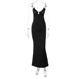 EVE Sexy Sling Tie Up Backless Maxi Dress LJSF-D2C11478W
