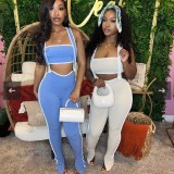 EVE Sexy Wrap Chest Tops And Back Pants Two Piece Set GDIM-2412