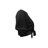 EVE Short Sleeve Letter Print Cardigan T Shirt GSDF-1057