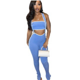 EVE Sexy Wrap Chest Tops And Back Pants Two Piece Set GDIM-2412