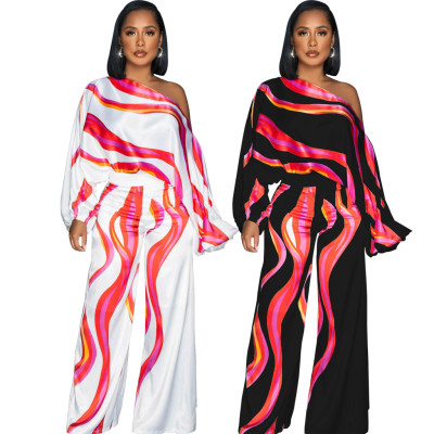EVE Fashion Slash Shoulder Long Sleeve Jumpsuit SMR-12225