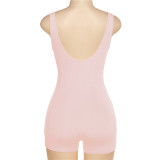 EVE Solid Color Sleeveless Backless Slim Romper GYME-K22Q25057