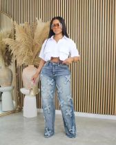 EVE Fashion Short Sleeve Ultra-short Shirt BS-1365