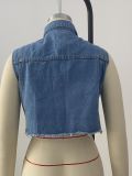 EVE Beaded Diamond Studded Denim Vest Jacket GQDH-1073