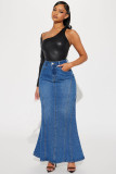 EVE Denim Ruffle Half-body Skirt GQDH-2323