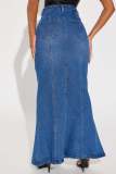 EVE Denim Ruffle Half-body Skirt GQDH-2323