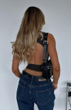 EVE Solid Color Backless Sleeveless T Shirt MZ-2836