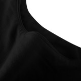 EVE Solid Color Backless Sleeveless T Shirt MZ-2836