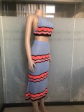 EVE Sexy Knits Halter Vest And Sport Two Piece Skirt Set OSM-4459