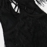 EVE See Through Lace Backless Maxi Dress CYA-901243