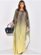 EVE Gradient Color Press Pleated Maxi Dress LS-0408