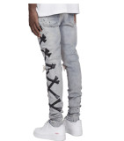 EVE Men Holes Print Fashion Tight Jean XCFF-8886