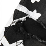 EVE Men Holes Print Fashion Tight Jean XCFF-8886