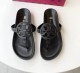 EVE Hollow Out Patchwork Flat Beach Clip Toe Slippers GDLW-8122