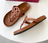 EVE Hollow Out Patchwork Flat Beach Clip Toe Slippers GDLW-8122