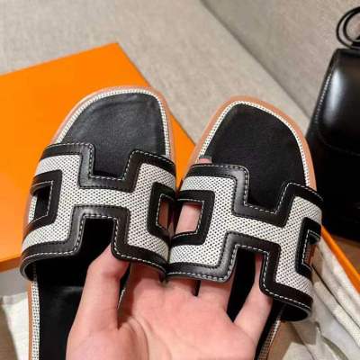 EVE Hollow Out Flat Leather Sandal Slippers GDLW-7745-66