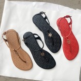 EVE Herringbone Clip-On Soft Sole Roman Shoes GDLW-313