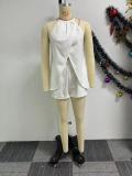 EVE Solid Color Split Halter Two Piece Shorts Set BNY-10812