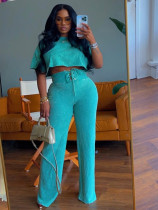 EVE Short Sleeve Short T Shirt Two Piece Pants Set SFY-479