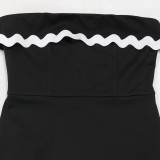 EVE Solid Color Slim One Shoulder Midi Dress CYA-901277